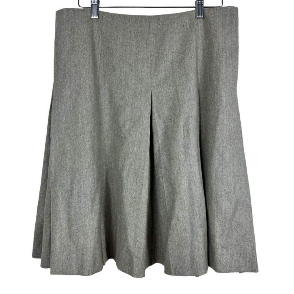 Chloé Womens Gray Pleated A-Line Wool & Cashmere Blend Skirt T44 Made In France - Picture 2 of 10